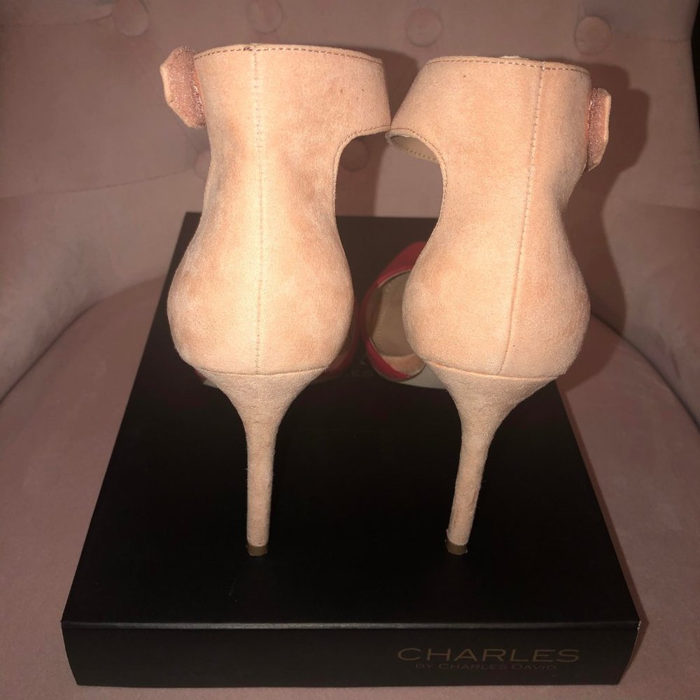 Charles by Charles David Pointer Micro Suede Heels Size 8--Pink & Nude - Picture 5 of 6